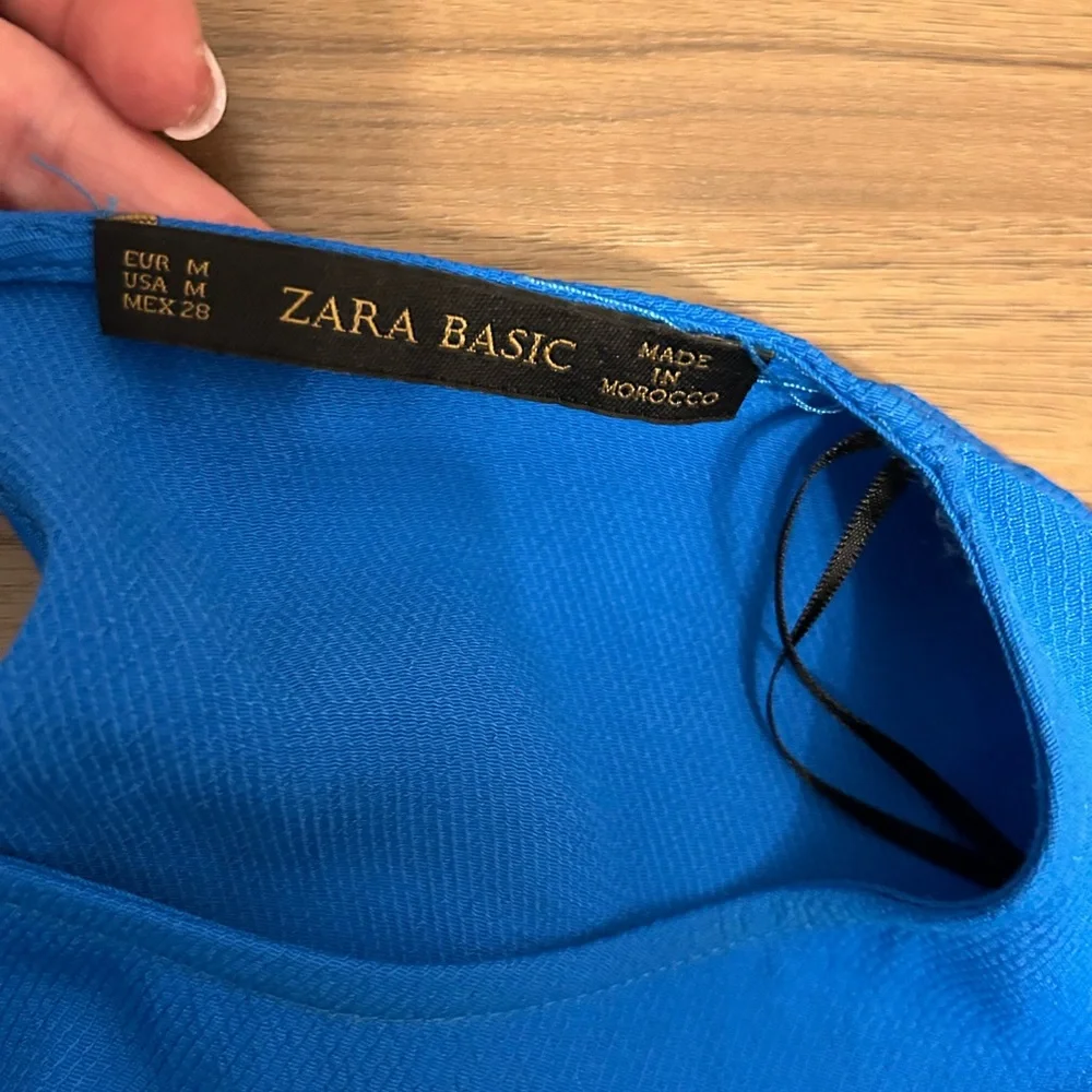 Zara NWT retail $249 Blue Draped Mini Dress - Picture 7 of 7